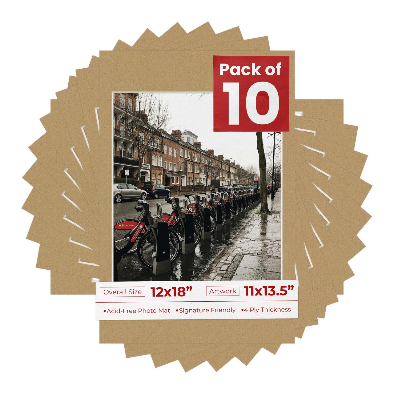 Rattan Beige Mat Board for 12x18 Frames - Fits 11x13.5 Photos